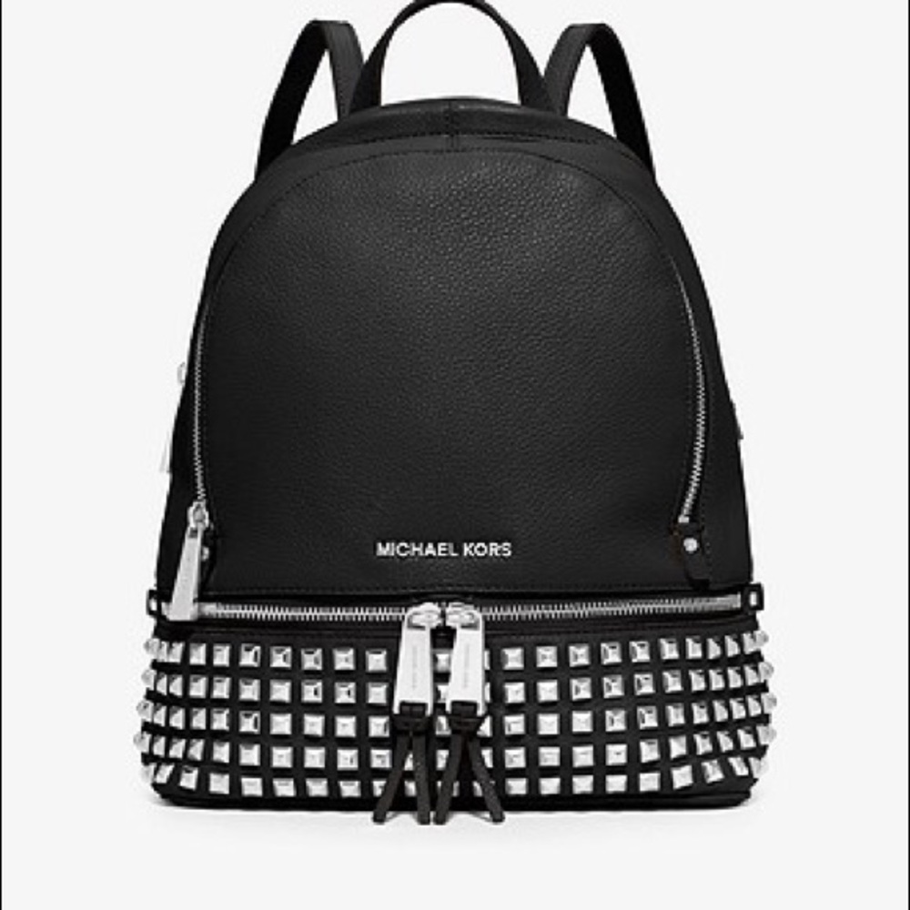 Michael Kors Rhea Medium Studded Leather Backpack